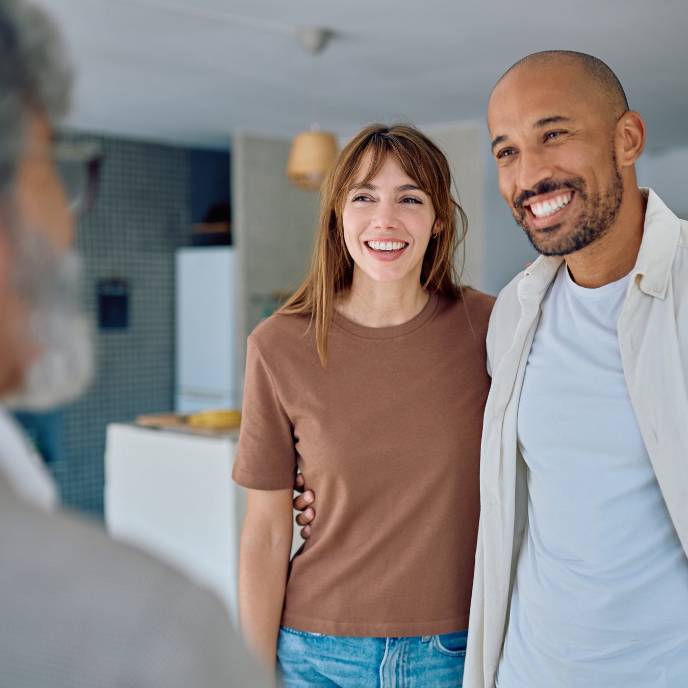 couple talking to agent